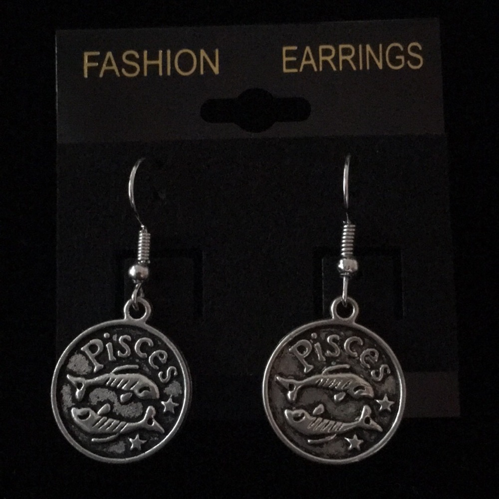 Stainless steel Pisces horoscope earrings